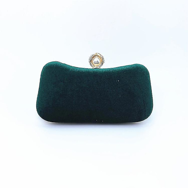 Fløjls-Aftenclutch Retro Taske - Grøn