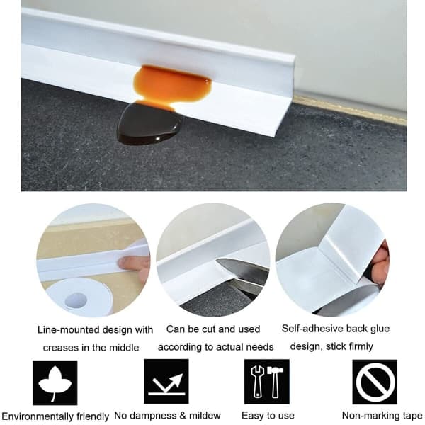 1 rull (hvit) tetningslist PVC selvklebende tetningsteip, Decorat