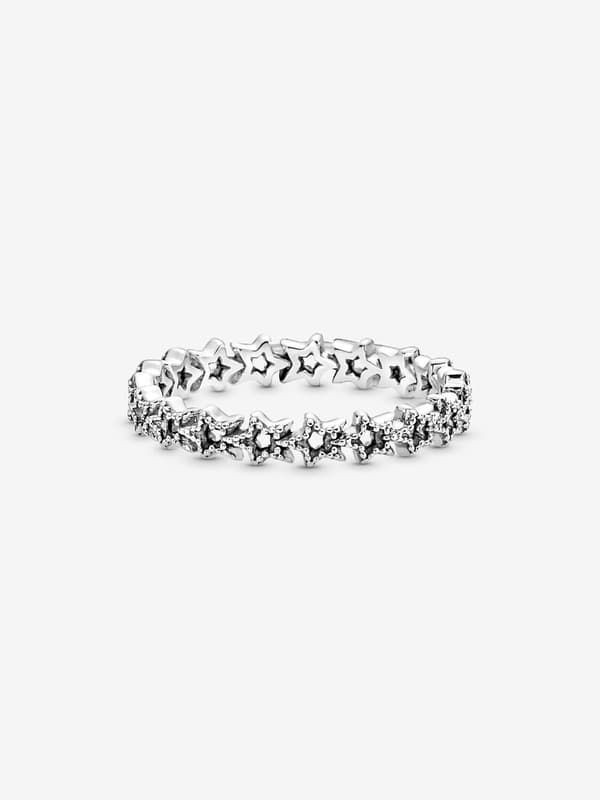 Pandora - Ring med asymmetrisk stjernebånd - Sterlingsølv Circumference: 58mm