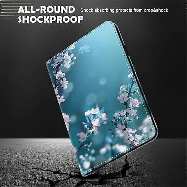 Til Samsung Galaxy Tab A9+ Krystaltekstur Malet Læder Tablet Etui LGL Blommeblomst Plum Bossom