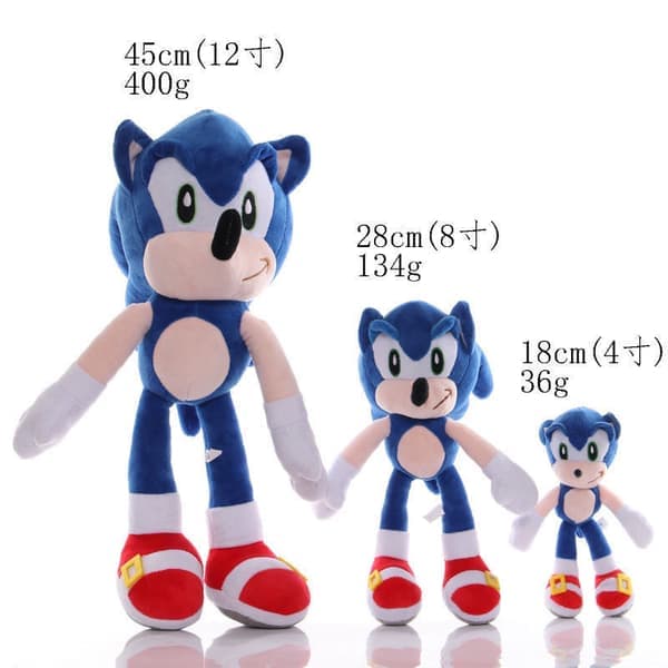 Ny igelkott Super Sonic Plyschleksaksdocka Super Talking Sony Docka svart 18cm