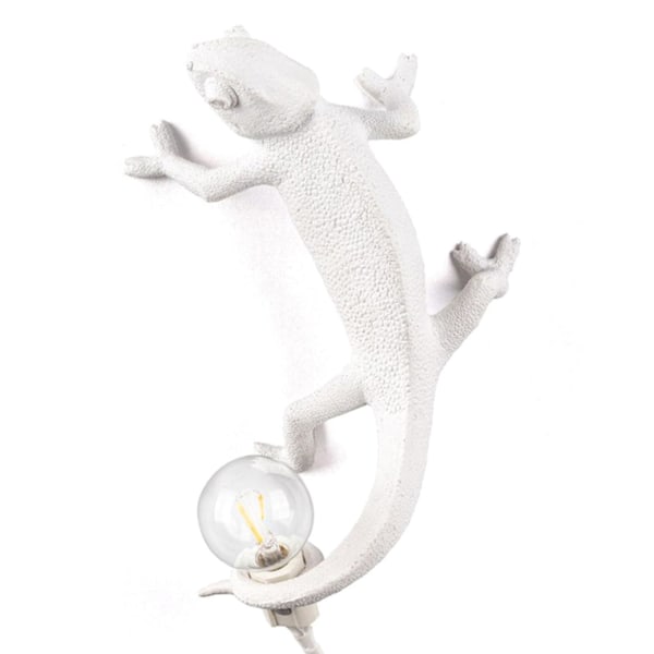 Kameleonlampe soverom harpiks kameleon skrivebordslampe nattbordslampe vegglampe UK Plug Upward Wall Lamp