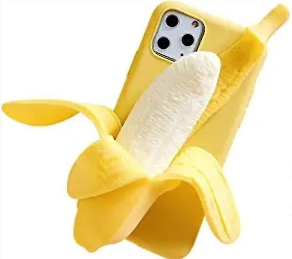 3d Gul Banan Leksak Silikon Telefonfodral För Iphone iPhone 12Promax