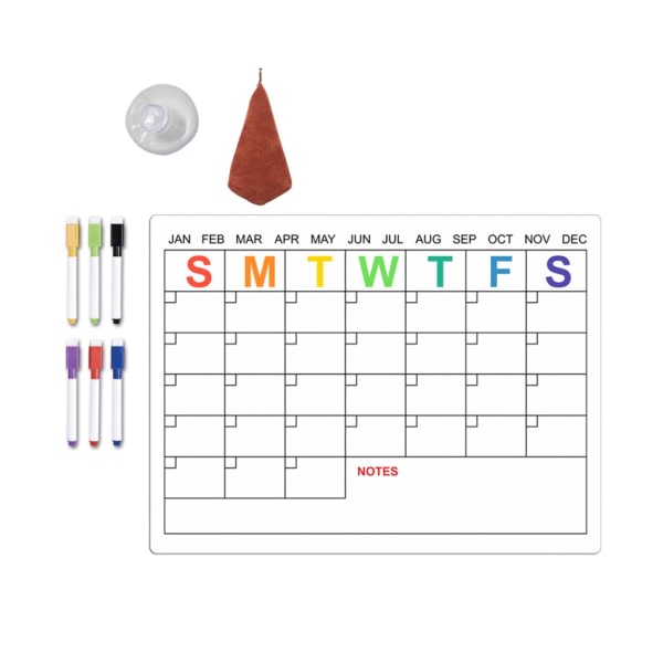 Køleskabsmagnetisk kalender Ugentlig planlægger Magnetisk kalender Whiteboard Månedlig To-Do-liste Indkøbsliste Tavle null - CT807