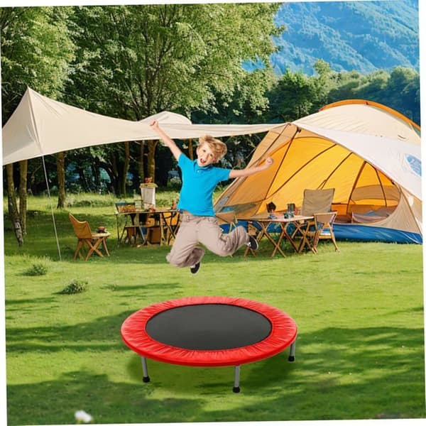 91 cm runt trampolinfjäderskydd för barn, med resår, svampfoder, Oxford-tyg - 6 hål