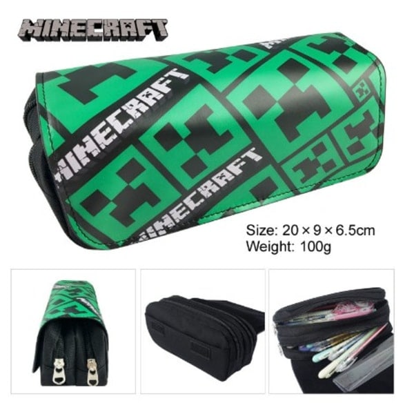 Minecraft-fodral Stort fodral 2 fack fyllda A