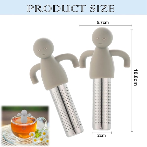 2 stk teinfuser for løs te, 304 rustfritt stål finmasket løs teinfuser, rustfritt stål for løs te, tesil for løs te finmasket