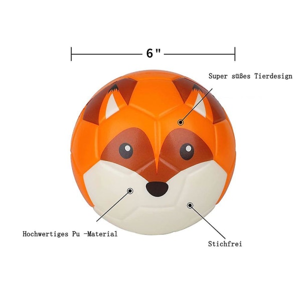 15 cm mini fodbold med sødt dyredesign, blød skumbold til børn, blød og hoppende, perfekt størrelse til børn at lege med.