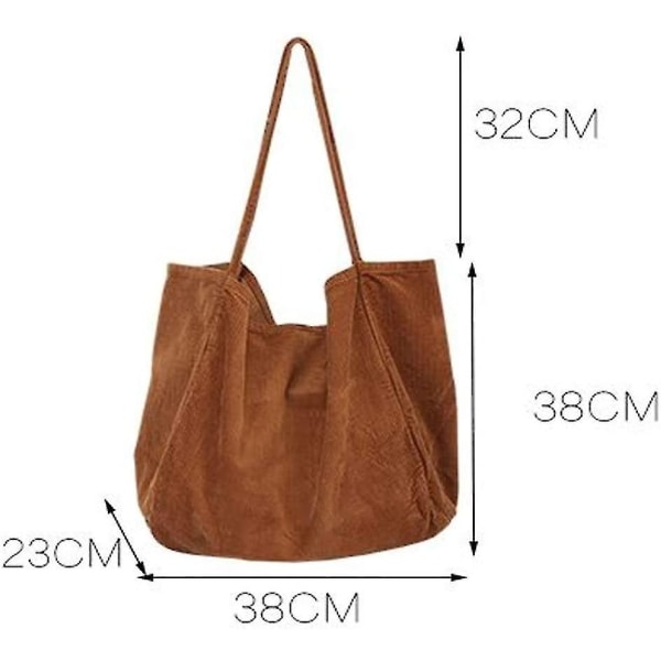 Umhängetasche Damen Gro Handtasche Schultertasche Cord Tasche Damen Crossbody Tasche Einkaufstasche Damen Shopper-40*40*23cm (beige) Hy