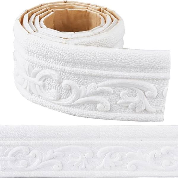 3D selvklebende fleksibel skumlist - Hvit 2,3 m x 8 cm