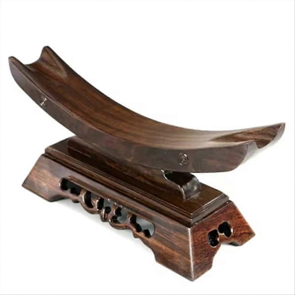 Massivt trä display Samurai hållare stativ heminredning hantverk 19x5.5x10CM