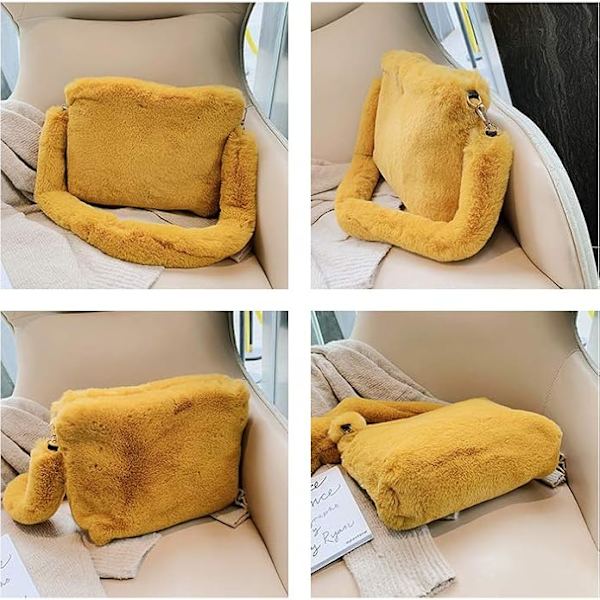 Kvinder Efterår Vinter Kunstpels Skuldertaske Plys Rem Crossbody Taske Fluffy Håndtaske-Sort