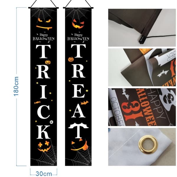 Polyester Halloween-dekorationer, kreativ gyser sjovt billede Sort Black