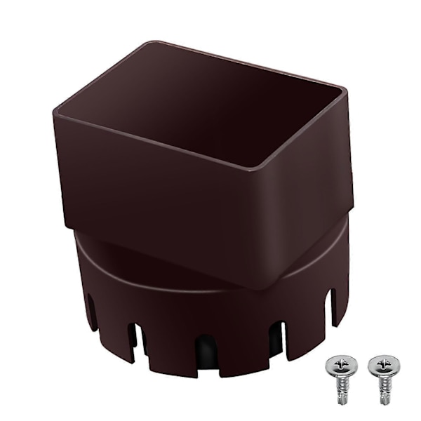 Ruuveilla varustettu syöksytorven adapteri sadevesikouru PVC-viemäriputken liitos 3 tai 4 Brown 4x3inch