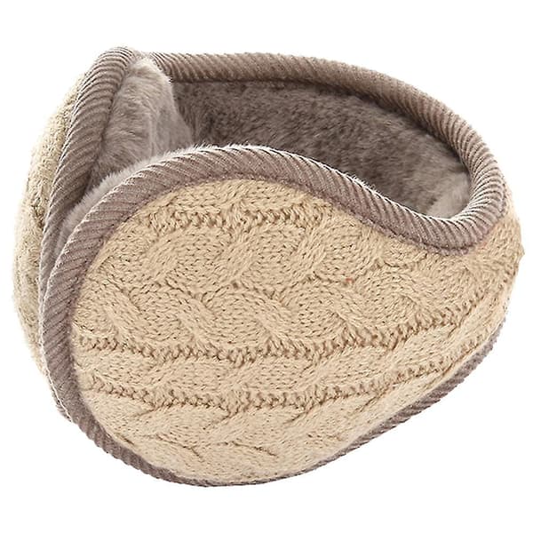 Varme strikkede ørevarmere Foldbare ørevarmere Vinter ørevarmere Unisex Khaki