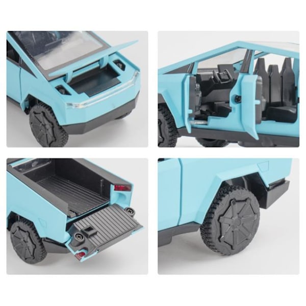 1:32 Tesla Model X Model 3 Model S Model Y Legering Bilmodell Diecasts Leksaksbil Ljud Och Ljus Barnleksaker För Barnpresenter Pojk Leksak Cybertruck Silver