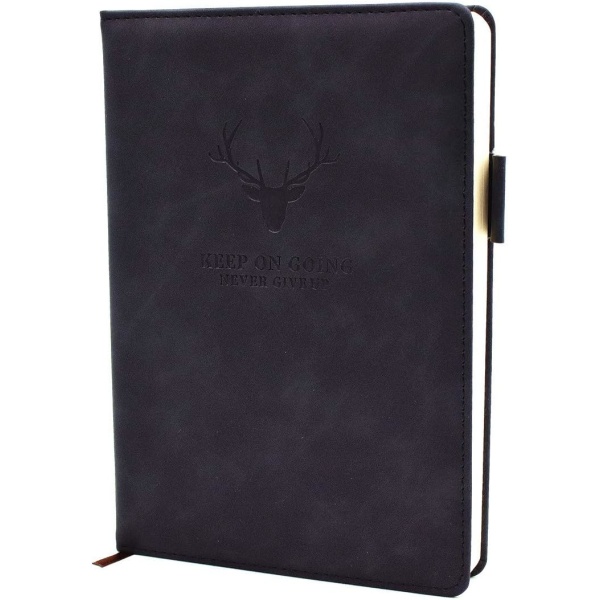 A5 anteckningsbok Journal - Inbunden Executive Notebooks med Premium tjockt papper, College fodrad Journal, 8,3"×5,8",360 sida (svart)