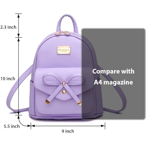 Kvinnor Ryggsäck Mini Ryggsäckar Flickor Rosett PU Läder Ryggsäck Handväska Söta Axelväskor Ryggsäck för Damer Liten Ryggsäck Tonåringar pink