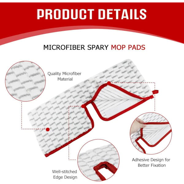 Deler til Vileda Spraymopp Refill Kit, 2 i 1 Gjenbrukbare Mikrofiberkluter for Vileda 1-2 Spray Max Mopp Refill