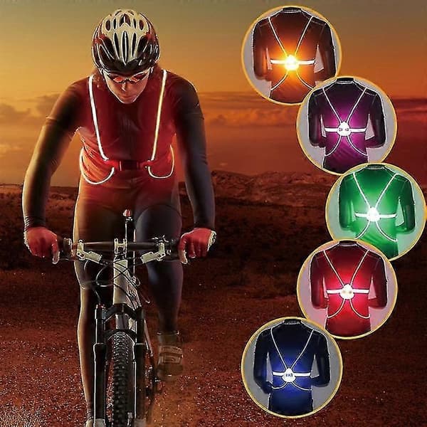 1 stk Lysende LED Refleksvest Sikkerhetsbelte Stropp Nattløping Sykling Glød Pink