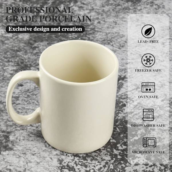 Ekstra stor keramisk kaffekopp med håndtak for kontor og hjem