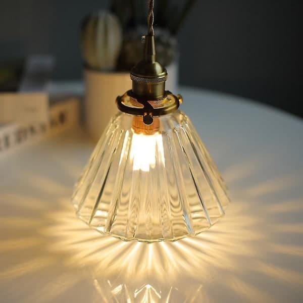 18cm mässingsglas krona LED 5w transparent färg