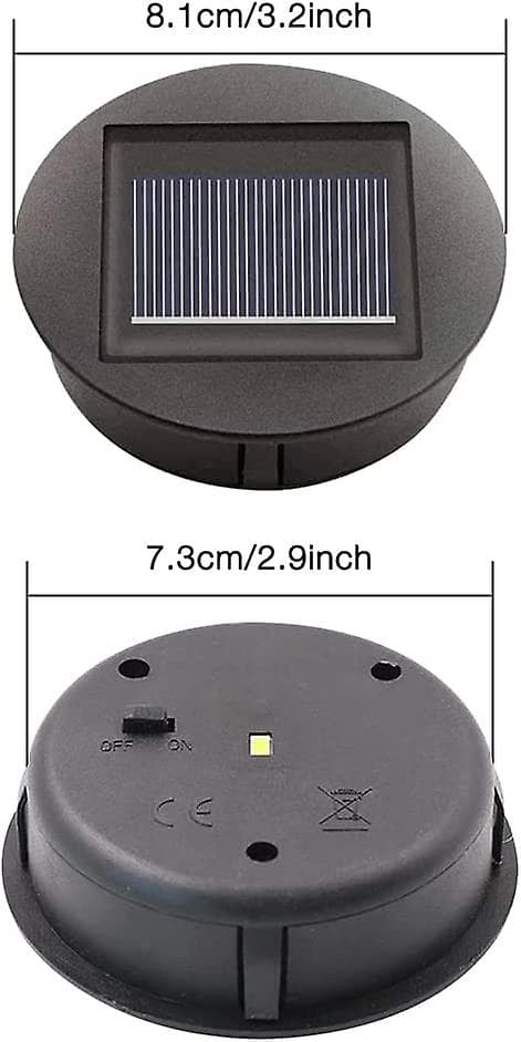 4-pak solcellelamper med LED-pærer, solcellelampeskift, LED-solpanelskjerm