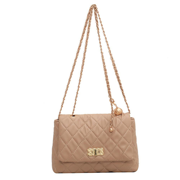 Dam axelväska mode clutch handväska quiltad designer crossbody väska med kedjerem Khaki