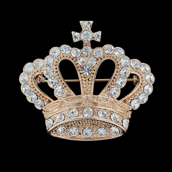 Mote Rhinestone Style Brosje Pin Crown Design Brystnål Vintage bryllupsgave