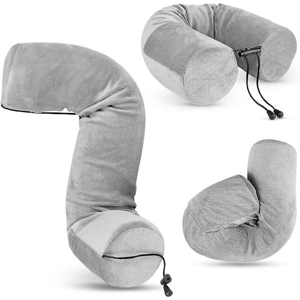 Twist Memory Foam Resepåse för Nacke, Haka, Ländrygg och Benstöd - Nackkudde för Resor