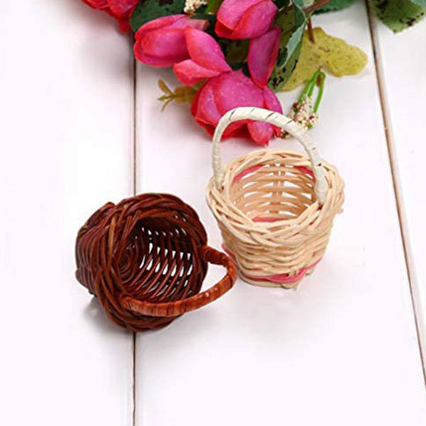 10 stk. Kurv Mini Flet Kurve Med Håndtag Potter Beholdere Diverse Makeup Organizer Til Kurve