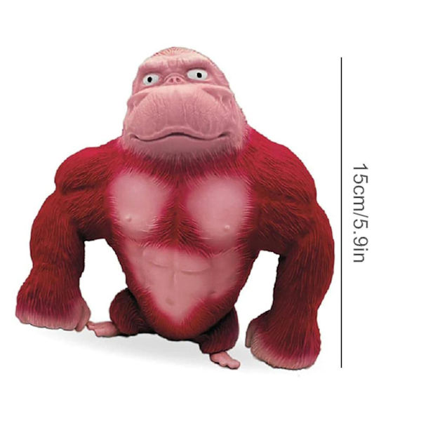 Mjuk apa-figur i latex, gorilla-leksak, djungeldjursfigur, vuxen mjuk gorilla-stressleksak Red