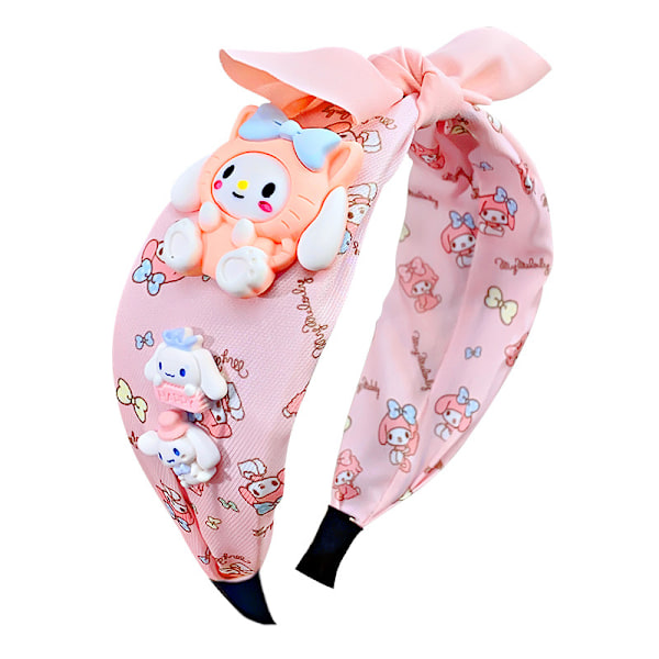 Söt Sanrio pannband, rosett breda hårband, söt tecknad pannband, super älva hår accessoarer