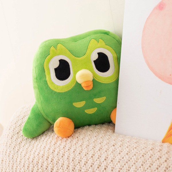 Grön Duolingo Owl Plysch Toy Duo Plysch från Duo The Owl Cartoon en one size