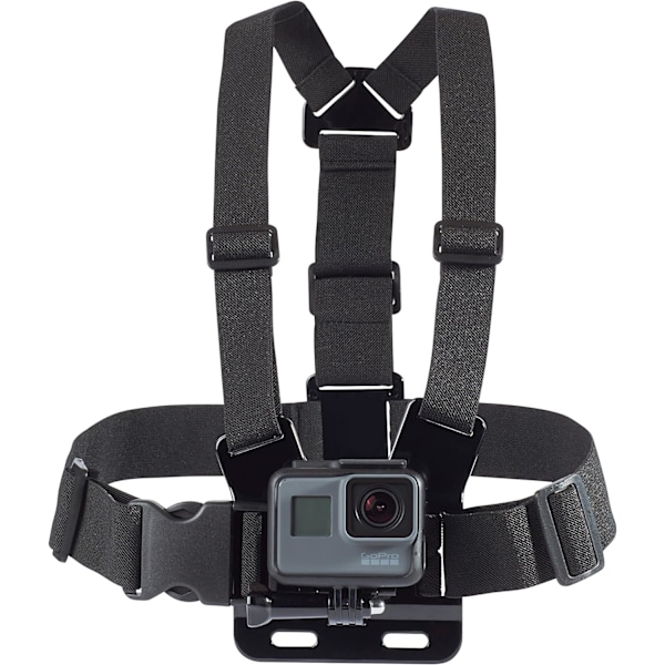 Säädettävä rintavalja GoPro- ja toimintakameroille, kevyt ja mukava, musta