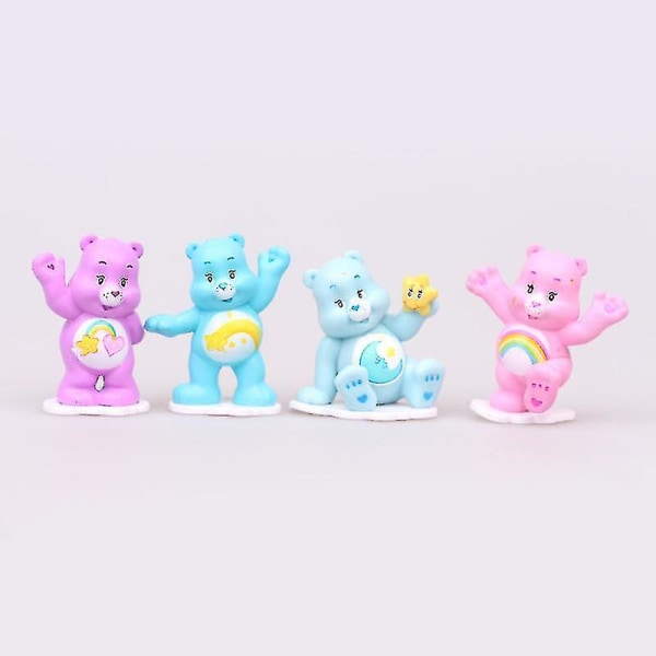 12st färgglada djurbjörnkaraktärleksak Plast set Cake Toppers Bildekorationer