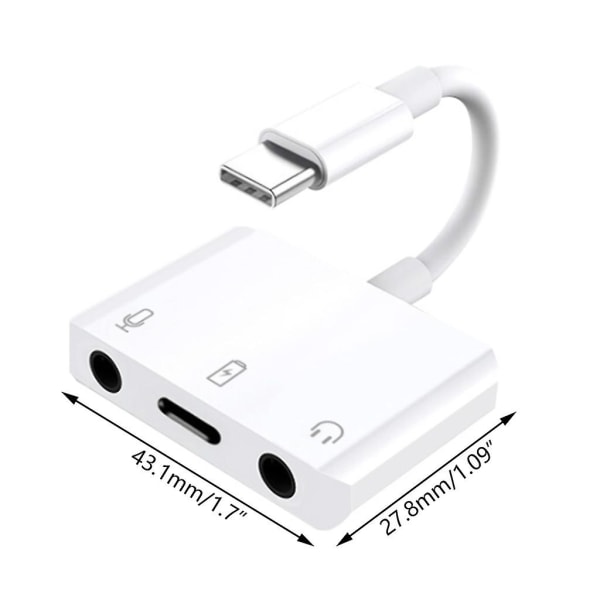 Kätevä Type-c - 3,5 mm:n kuulokeliitäntäsovitin Live-lähetykseen Usb-c-äänikortti Mikrofoniliitäntä Puhelimeen