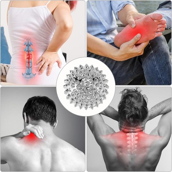 pcs Spiked Sensory Magnetic Acupressure Balls, Silver Spiked Fidget Ring Hedgehog