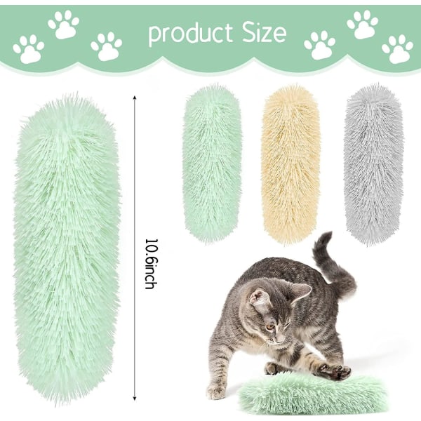 3 Pcs Cat Catnip Toys, Interactive Cat Kicker Toy Cat Chew Teething Clean Toy