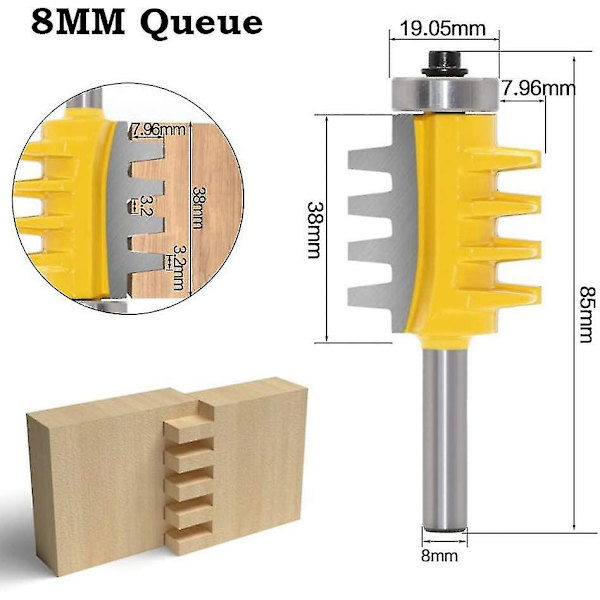 8mm skaft not og fernotfræserbit skinne reversibel fingersamling limfræser gør-det-selv-værktøj til træbearbejdning fræsehoved: 3,27,96mm Hy