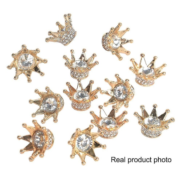 12 stk Mini Krone Liten Krone Dekorasjon Rhinestone Kake Toppers Krone Cupcake Toppers Bryllup Kroner Tiaraer For Kake