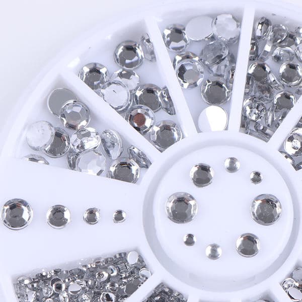 Rhinestone 4 størrelser - Sølv Klar Sølv
