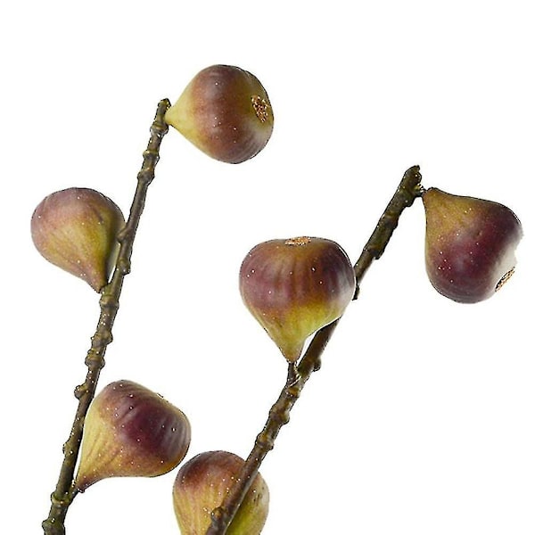 Kunstig frukt naturtro fig prop hagedekorasjon (2 stk, grønn)