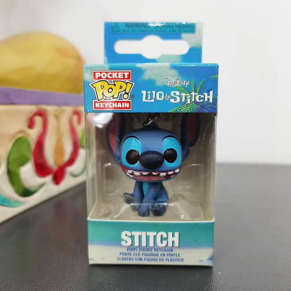 Disney 2 st/set figurer samlarleksaker Stitch och Angel nyckelringar 4cm Stitch D