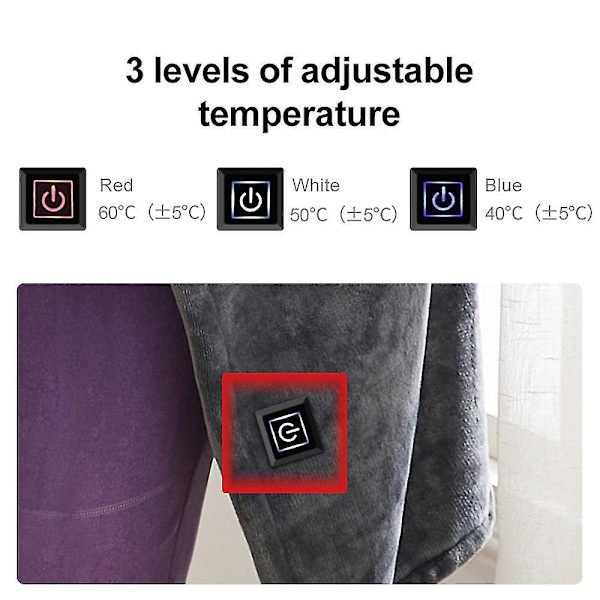 Elektrisk Teppe Oppvarmet Pledd 150 X 85cm Flanell Oppvarmet Teppe Vinter Varmt