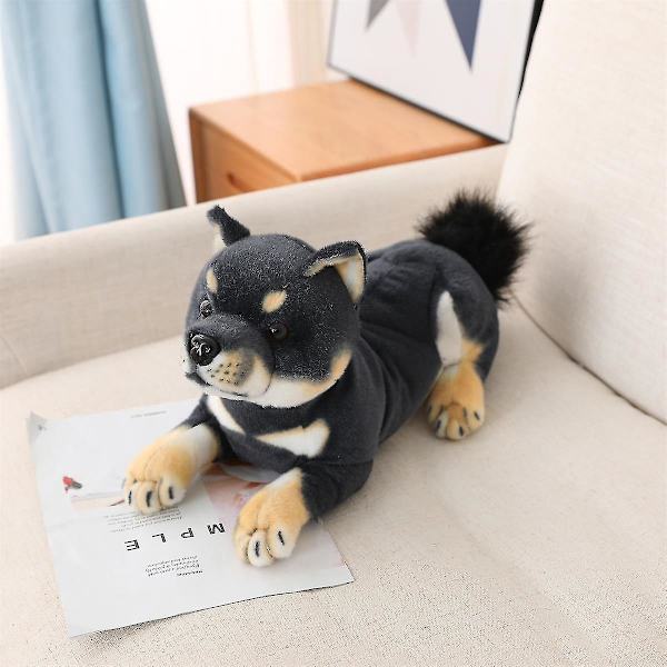 20/35cm Ihastuttava Shiba Inu -koiran pehmolelut Söpö istuva makaava pentu nukke Täytetty pehmeä eläinlelu Lapset Vauva Syntymäpäivälahjat 20cm lying black