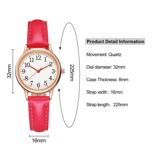 Ur Quartz Armbåndsur RØD Rød Red