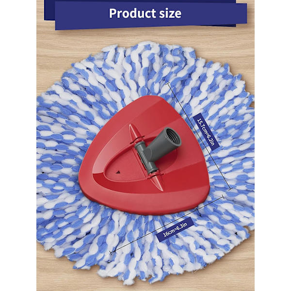 Spinnskrapa Huvud Ersättning Bas Vridbar Triangel Mopphuvud Skydd Plast Basfodral Kompatibel med vileda EasyWring Tillbehör, 3-pack, 1 räkning