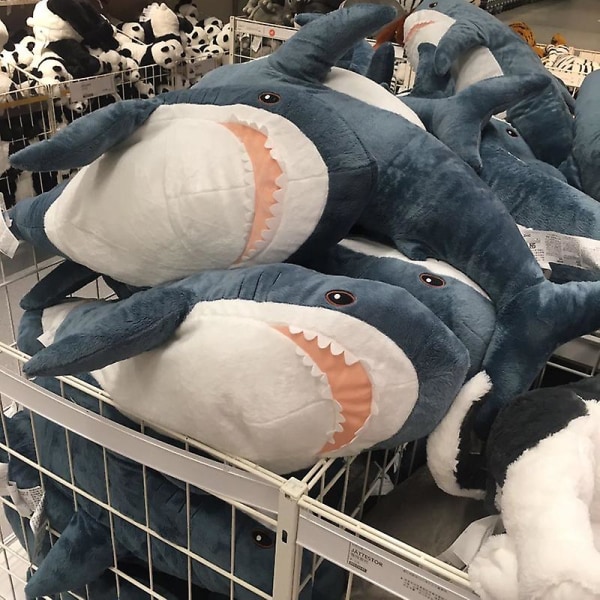 1 kpl pehmoinen hain nukke lelu söpö mini avaimenperä pehmeä täytetty Speelgoed eläin Plushie syntymäpäivälahjoja nukke lahja lapsille Blue 30cm