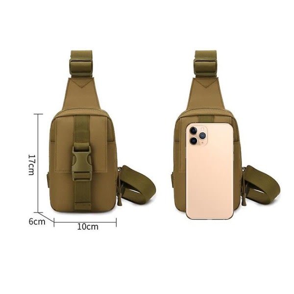 Taktisk bröstväska Militär Trekking Pack Edc Sportväska Axelväska Crossbody Pack Assault Pouch För Vandring Cykling Camping - Tan